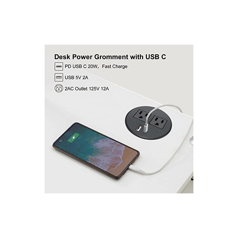 4 LEAF Barra de Alimentación con USB C Carga Rápida