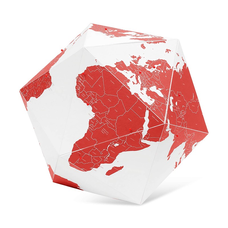 Palomar Foldable Hexagon Globe White and Red with 50 Red