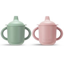 Leeleelon® Silicone Sippy Cups for Baby, 100% Leak-Proof Sippy Cup for Toddler with Handles, Soft Spout Sippy Cup for Infants, 6+ Months, 6oz/180ml (Pack of 2)