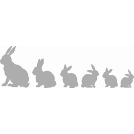 Bunny Family Rabbit Easter - Die Cut Vinyl Window Decal/Sticker for Car/Truck (Silver)