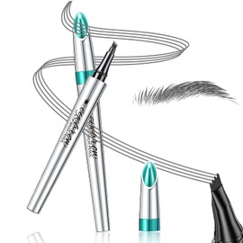 Eyebrow Pencils for Women - Eyebrow Gel with Microblading 4-Fork-Tip, Lift & Snatch Eyebrow Pen, Eyebrow Marker Long-Lasting Waterproof & Smudge-Proof Natural Hair Like Brows (Dark Gray)