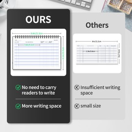 Checkbook Register, Check Registers for Personal Checkbook, Financial Ledger, Checking Book Register for Debit Card & Personal Bank Checks Order Online - Wide Edition, 8.4" x 6.1" (Black)