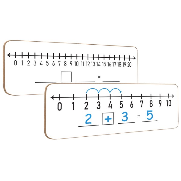 SCRIBBLEDO Dry Erase Number Line Board 4”x12” Inch Lapboard Double Sided White Board Featuring 0-10 Number Line On One Side 0-20 On The Other for Students Desk Whiteboard Math Manipulatives