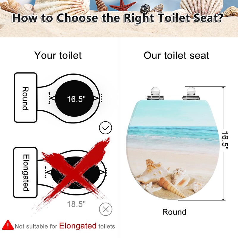 Angol Shiold Round Toilet Seat Molded Wood Toilet Seat with