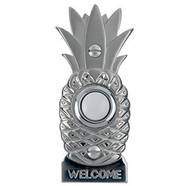Brass Doorbell Wired Button - Decorative Doorbell Button - Beautifully Crafted Pineapple Doorbell Button Nickle Finish - Doorbell Button Lighted - Replaces DH1673L & SS1673L