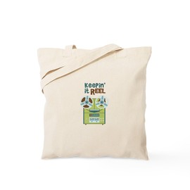 CafePress Keepin It Reel Tote Bag Reusable Natural Beige Canvas Shopping Bag