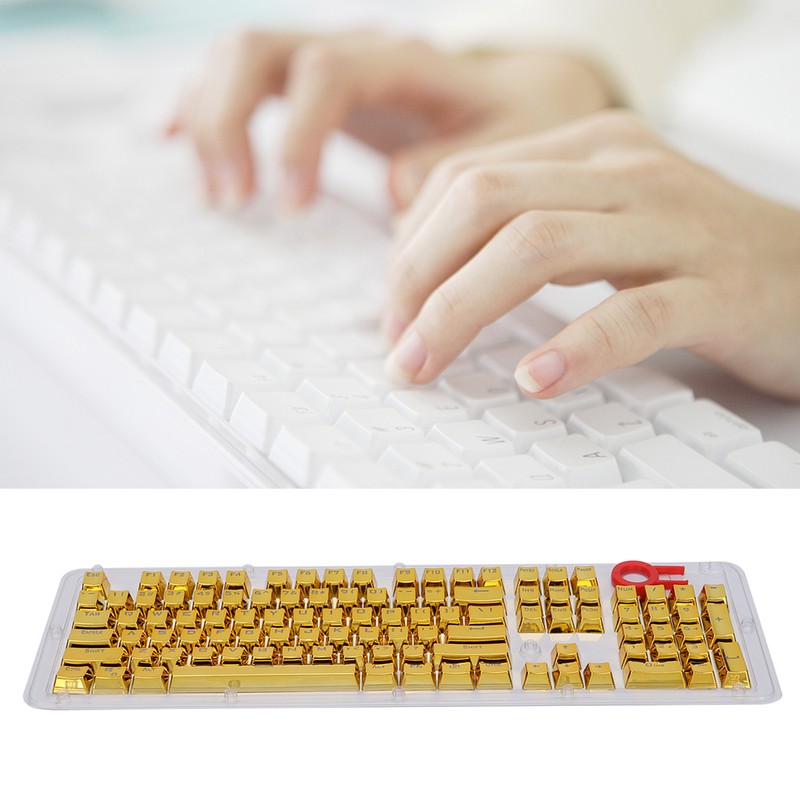 104Pcs Keycaps Metallic Durable Stable TwoTone Translucent Backlit Mechanical Keyboard