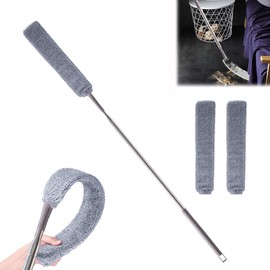 Retractable Gap Dust Cleaner Cleaning Tools with 2 Microfiber Dusting Cloths Long Handle 55inches Washable and Retractable Duster Brush for Cleaning Under Appliances Furniture Couch Fridge
