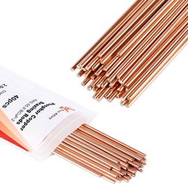 Fox Alloy 40pcs Phos Copper Brazing Rods BCuP-2 1/2 LB Diameter 5/64" Air Self Fluxing Welding Brass Brazing Rod Sticks TIG Arc Pipes for Air-Conditioning,Refrigerating,Electrical Machine HVAC