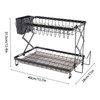 ILWorkTLs 2 Tier Dish Drying Rack with Drainboard,Wine Glass Holder,Cutting