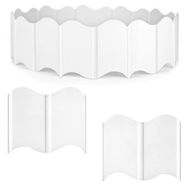 Orgrimmar 20 ft Garden Edging 40PCS Interlocking Landscaping Edging Kit, Plastic No-Dig Pound-in Garden Edge(20' Long x 5.3” Tall) - White