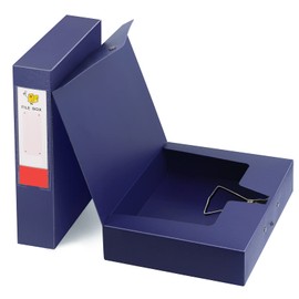 HUA JIE 2 Pack A4 Storage File Boxes Archives Case,65mm Spine,Box File Document Storage Box for Office School -Blue