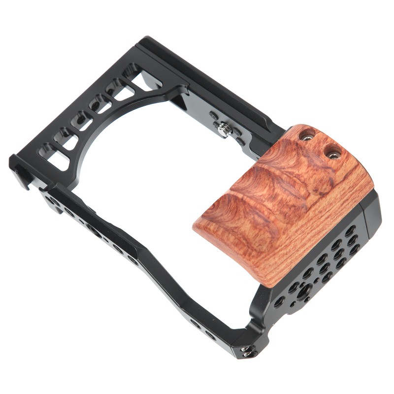 Aluminum Alloy Camera Video Shooting Cage Kit with Wooden Handle