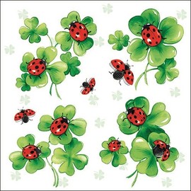Ambiente Servietten Lunch / Party / ca. 33x33cm Ladybird -Lots Of Luck - ideal as Gift