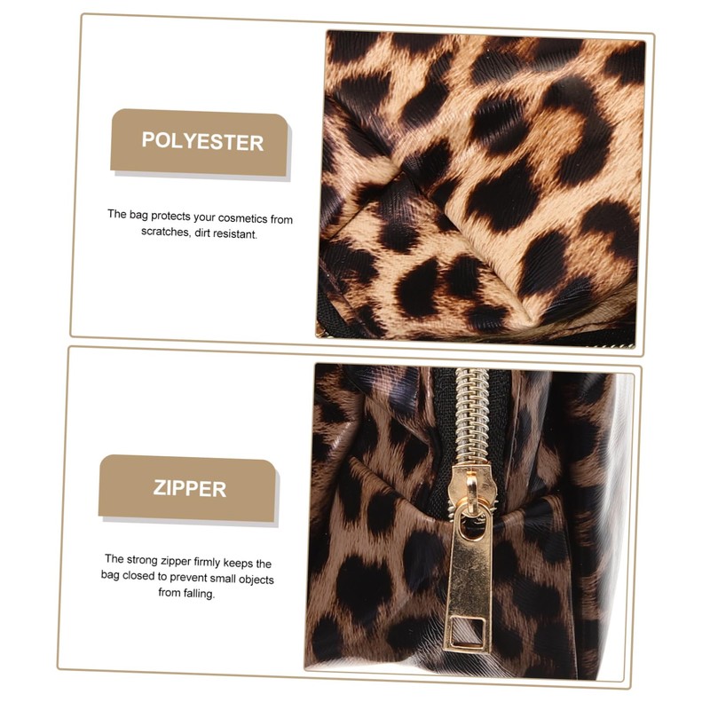 FOMIYES 2sets Travel Cosmetic Bag Large Capacity Makeup Storage Leopard