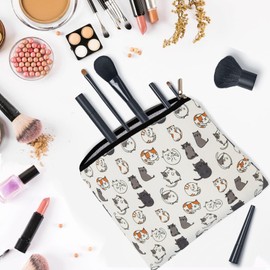 Degpum Cat Makeup Bags for Women,Perfect Cosmetic Bag Just A Girl Who Love Cats For Sisters,Daughters, Friends,Teen Girls & Women.Ideal Gift For Travel, Birthdays, & Christmas,Mothers Day
