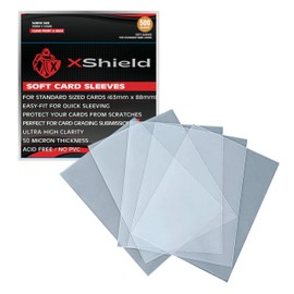 XShield, Trading Card Sleeves - Soft Trading Card Sleeves, 50 Micron, High Clarity Penny Sleeves for TCG (500 Pack)