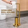 Freestanding Toilet Paper Holder with Toilet Brush and Holder, Metal