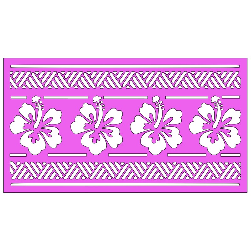 Island Hibiscus Border Stencil