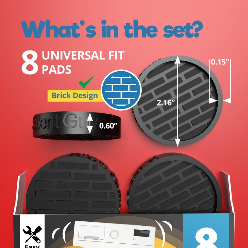 Silent Guys Anti Vibration Pads for Washing Machine - 8