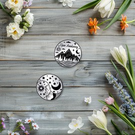 UNICRAFTALE 2Pcs 2 Styles Upon Awakening Coin Mon and Sun Yin Yang Medallion Stainless Steel Sobriety Coin Mountain Adventure Flip Coins for Alcoholics Anonymous Sobriety Gifts