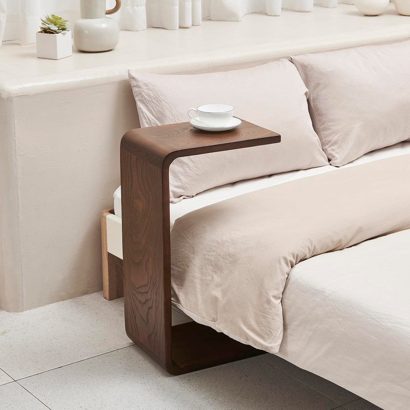 YLACMALS Simple C Shaped End Table Couch Side Table, Item