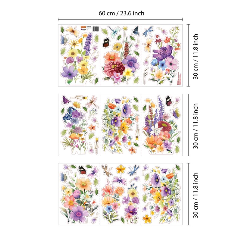WALPLUS Flower Window Stickers for Glass Double Sided Spring Window