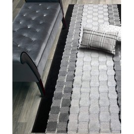 ORFA HOME Custom Size Hallway Runner Rug, Slip Resistant, 26 Inch Wide x Your Choice of Length Size, Checkered Black, 26 Inch X 2 Feet, Sold and Priced Per Foot