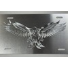 Engraved US American 3D Fierce Eagle Diamond Etched Silver Car