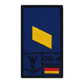 Café Viereck ® Corporal Marine Bundeswehr Rank Patch with Rank - Embroidered with Velcro - 9.8 cm x 5.6 cm (Blue Left)