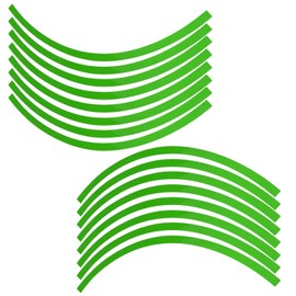 Ymiko Calcomanía Reflectante a Rayas para Llantas de Ruedas, calcomanía Universal a Rayas Reflectantes para Ruedas, Pegatina para Coche, Motocicleta, película16-19 Pulgadas, Tama(Verde Fluorescente)