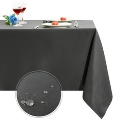 Obstal Rectangle Table Cloth, Oil-Proof Spill-Proof and Water Resistance Microfiber Tablecloth, Decorative Fabric Table Cover for Outdoor and Indoor Use (Grey, 60 x 102 Inch)