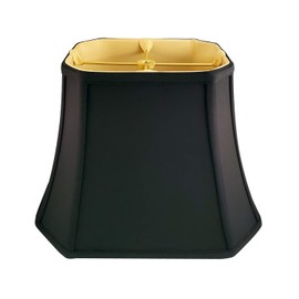 Royal Designs, Inc. BSO-710-18BLK/GL Rectangle Cut Corner Basic Lamp Shade, (7x10) x (12.25x18) x 13.25, Black with Gold