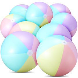 MiniInflat 24 Pcs Inflatable Beach Balls Bulk Pastel Color Jumbo Big Macaron Beach Balls for Adults Summer Swimming Pool Water Games Party Favor(24 Inch)