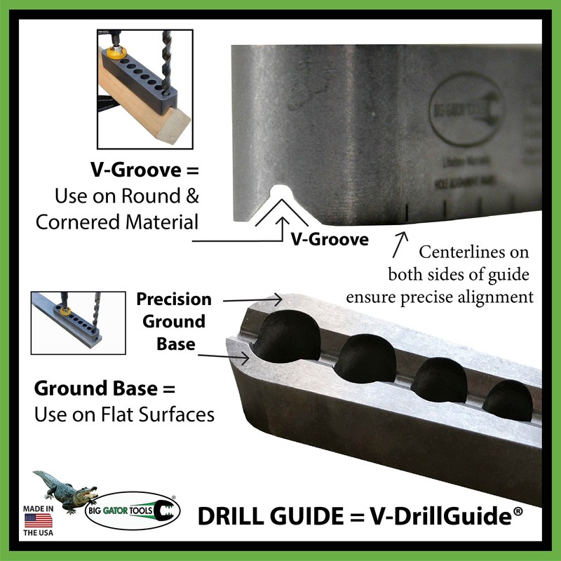 The Original V-DrillGuide®! Big Gator Tools MDG1000NP Metric Drill Guide