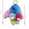 Xsclpomddy Plush Bunny Keyring Rainbow Pom Poms Bag Charm Handbag