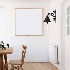 YARNOW 1 Set Cast Iron Wall Hanging Bell Christmas Jingle Bells Welcome Ship Bell Hand Shaking Doorbell Wall Mounted Dinner Bell Metal Wall Art Decoration for Indoor Outdoor Garden Home