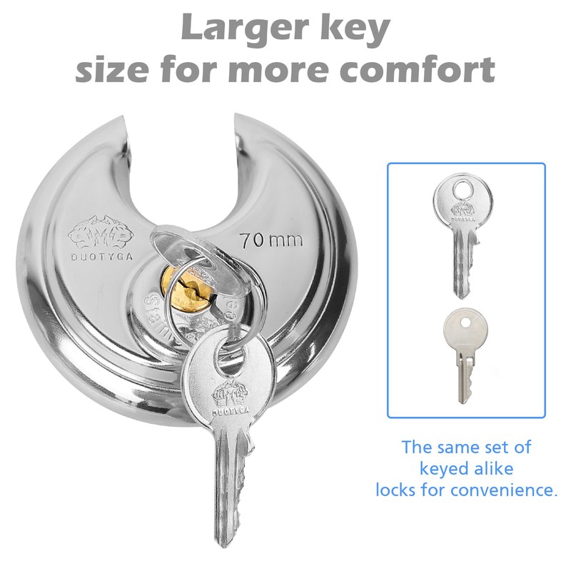 DuoTyga Discus Keyed Alike Padlock, 2-3/4 Inch Wide, Heavy Duty