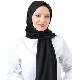 Prien Hijab Headscarf for Women, Muslim Dress Scarf, Headscarves for Girls, Islamic Long Scarf, Chiffon Turban Dresses for Ramadan, black