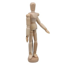 RDEXP 5.5 Inch Mini Solid Wooden Art Human Manikin Mannequin Craft Model 5.51x1.18inch with a wood Base