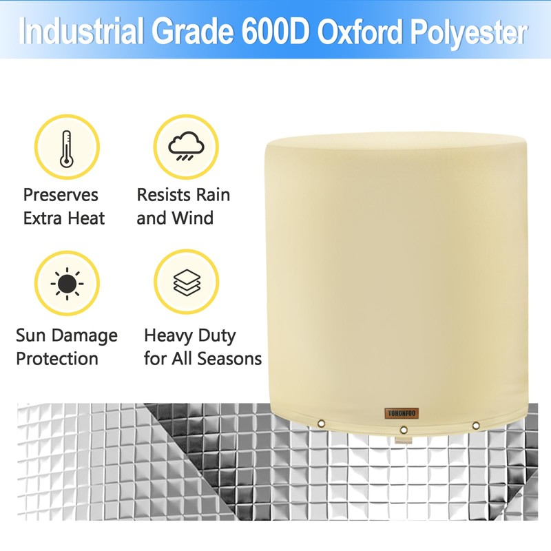 Round Water Pressure Tank Cover, 8"Dia x 12"H