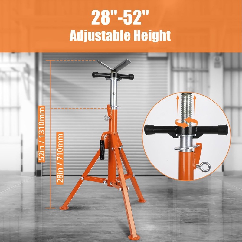 Gravee Heavy-Duty Pipe Stand Adjustable Folding Pipe Jack Stand |