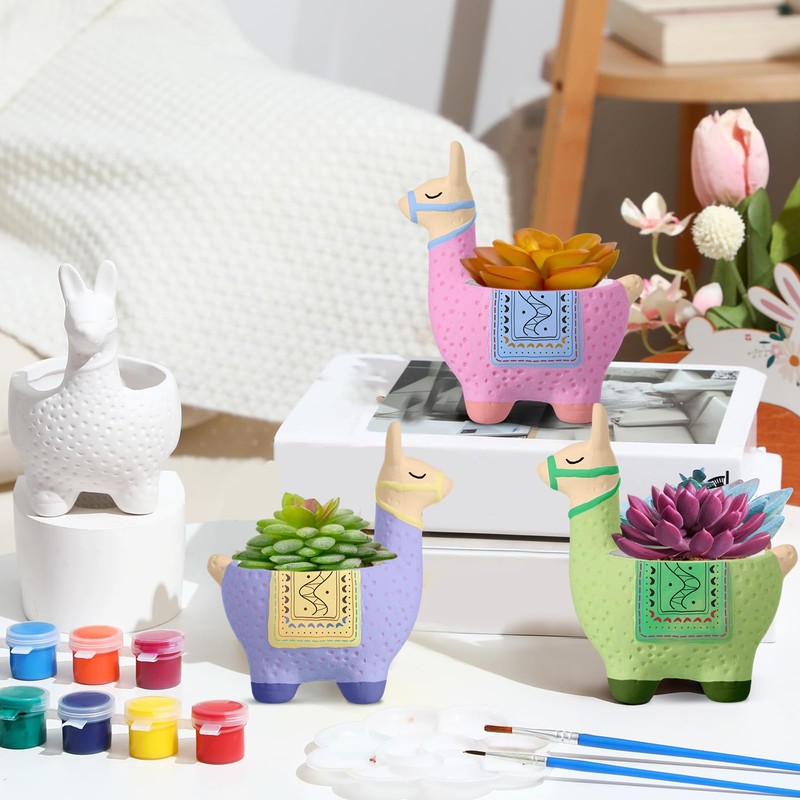 Pasimy 6 Set Ceramics to Paint DIY Ceramic Succulent Planter