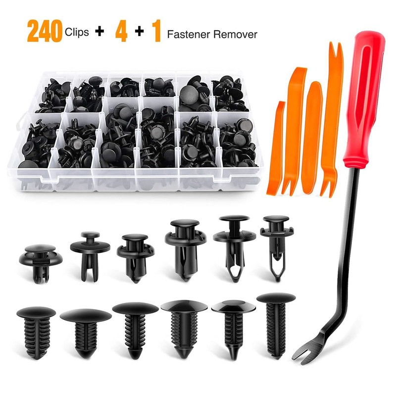 YFRENZICAL 240 Retainer Clips+5 Fastener Remover Car Plastic Rivets Fasteners