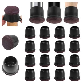 Ezprotekt 24 Pcs Round Silicone Chair Leg Floor Protectors with Felt, Floor Protectors for Chairs, Felt Furniture Pads Cups for Hardwood Floors, Chair Leg Caps Covers (M Fit: 0.87"-1", Black)