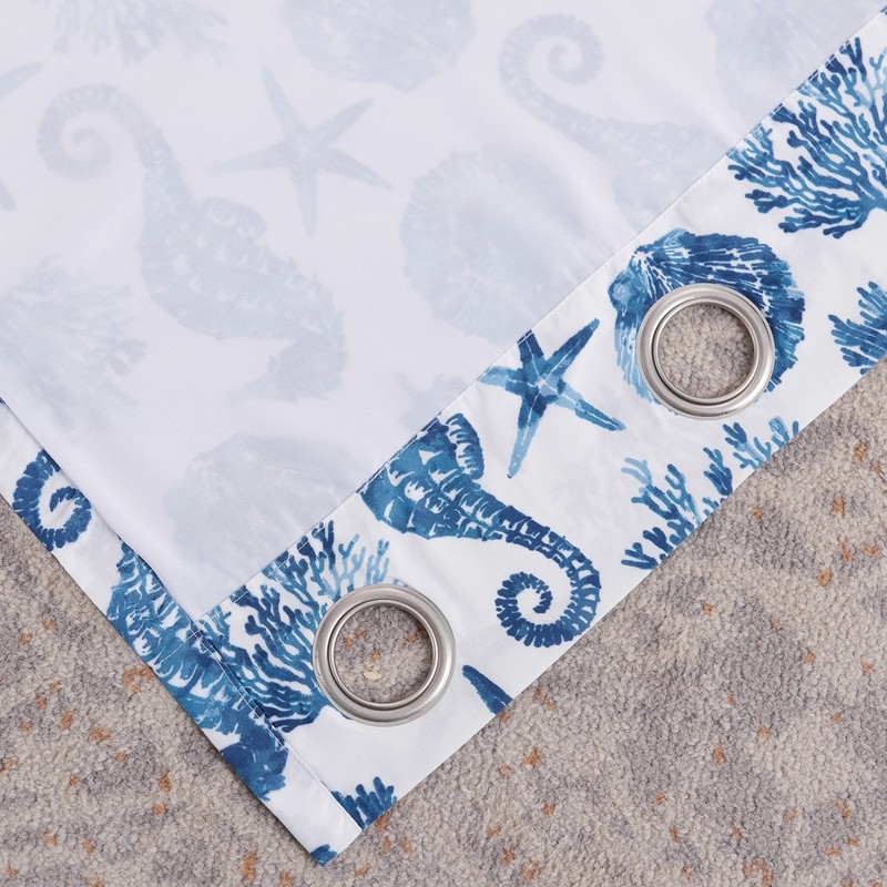 Greenland Home Pebble Beach Sealife Grommet Top Curtain Panel Pair