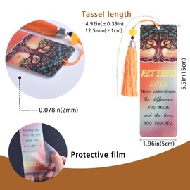 LParkin 3PCS 2025 Retirement Bookmark for Women, Retirement Gift for Woman Teacher Nurse Colleague, Waterproof Acrylic with Tassel, Retirement Gifts for Women