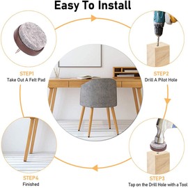 Felt Gliders Chair Pack of 50 Felt Gliders Nail Professional Furniture Gliders / Chair Gliders Felt for Nailing Laminate Parquet Armchair Pine Diameter 22 mm