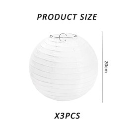 Pack of 3 Lampshade, White Round Lantern, Lampshade Pendant Lamp, Round Paper Lampshade Clock, Wedding Decorations, Party Props Accessories