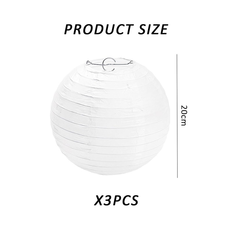 Pack of 3 Lampshade, White Round Lantern, Lampshade Pendant Lamp,
